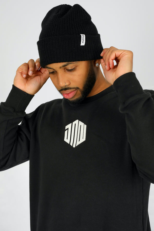 NENE LABEL BEANIE - BLACK
