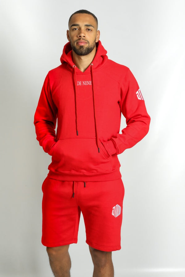 DE NENE DNE LOGO SHORTS - RED