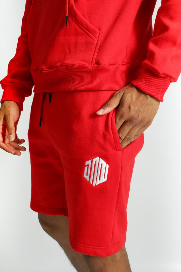 DE NENE DNE LOGO SHORTS - RED
