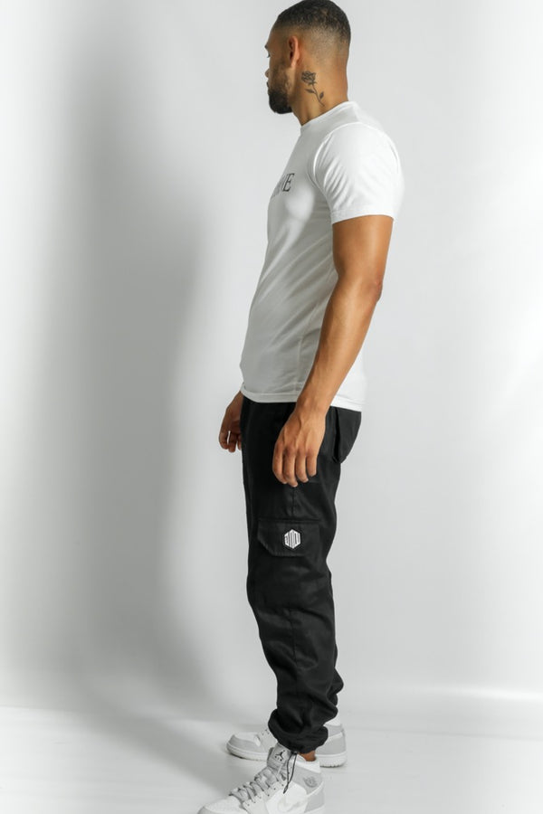 DNE LOGO LIGHT CARGO PANTS - BLACK