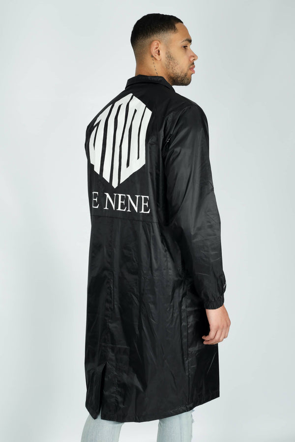 DE NENE COLORWAY LONGLINE JACKET - BLACK