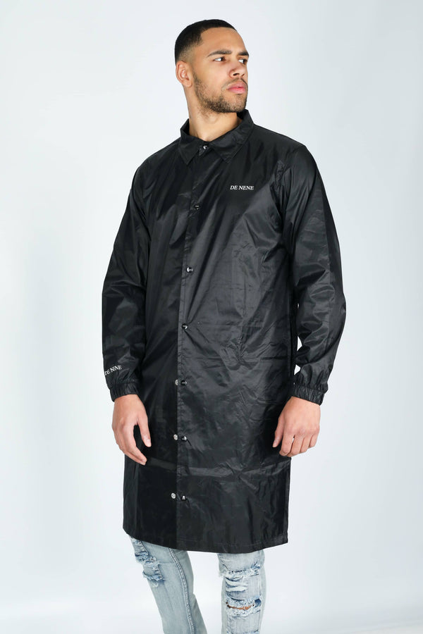 DE NENE COLORWAY LONGLINE JACKET - BLACK